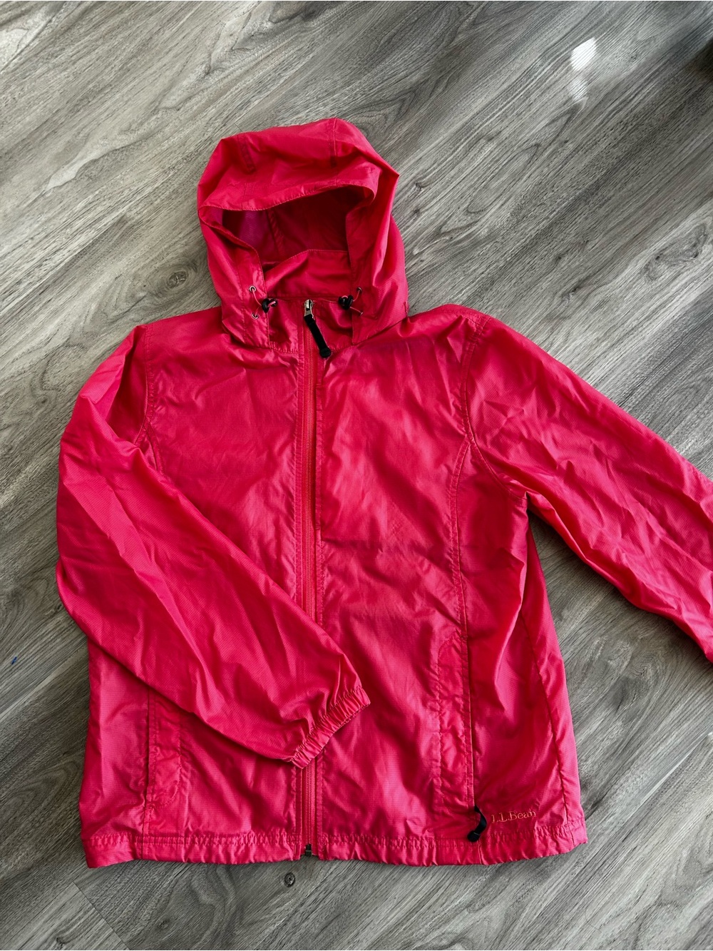 L.L. Bean Bright Pink Hooded Windbreaker